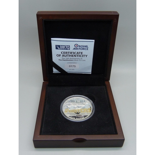 846 - A silver proof £5 coin, 70th Anniversary of The Dambusters, limited edition