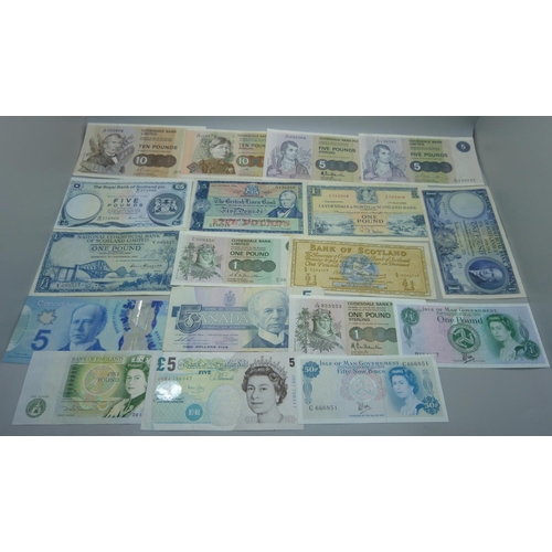 854 - A collection of British bank notes