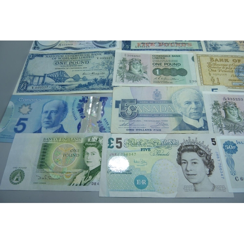 854 - A collection of British bank notes