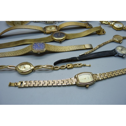 873 - A collection of lady's wristwatches