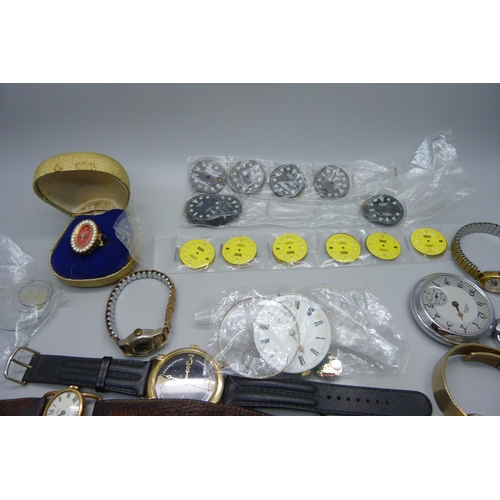 919 - Mechanical wristwatches and watch parts, dials, etc.