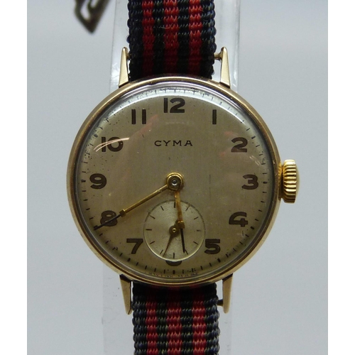 951 - A lady's 9ct gold Cyma wristwatch, 23mm case