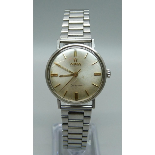 954 - A gentleman's Omega Seamaster wristwatch, inscribed on the back 'N.R.G. 12-10-63'