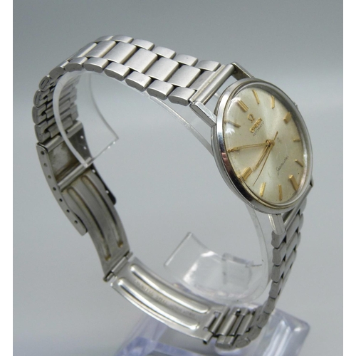 954 - A gentleman's Omega Seamaster wristwatch, inscribed on the back 'N.R.G. 12-10-63'