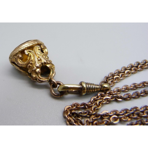 978 - A Victorian seal on a long guard chain