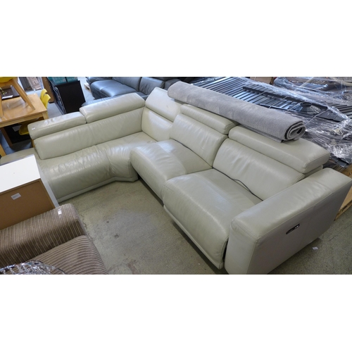 1588 - Three Piece Leather Sectional Left Hand Facing Sofa With Power Headrests, original RRP £1583.33 + VA... 