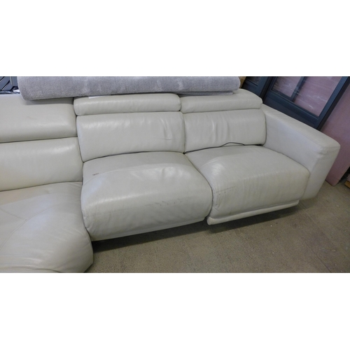 1588 - Three Piece Leather Sectional Left Hand Facing Sofa With Power Headrests, original RRP £1583.33 + VA... 