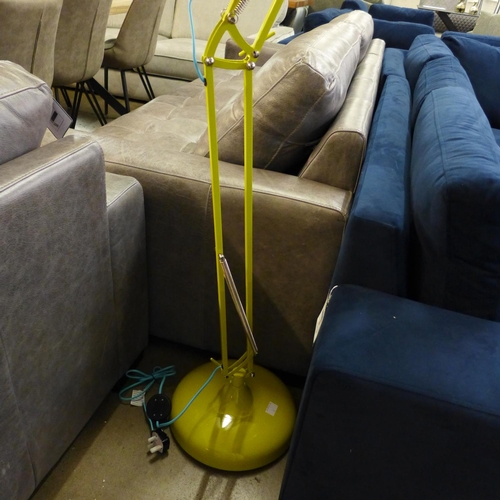 1415 - A shiny yellow floor standing anglepoise lamp