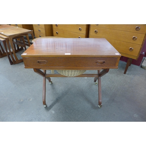 1 - A Danish teak sewing table