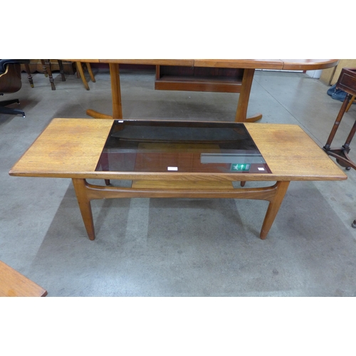 13 - A G-Plan Fresco teak and glass topped rectangular coffee table