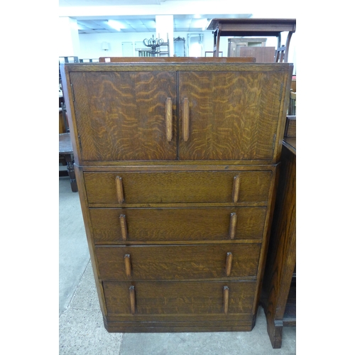 149 - An Art Deco oak tallboy