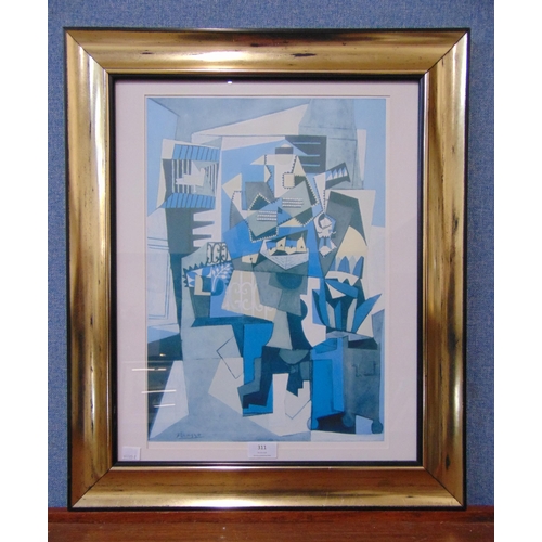 311 - A Pablo Picasso cubist print, framed