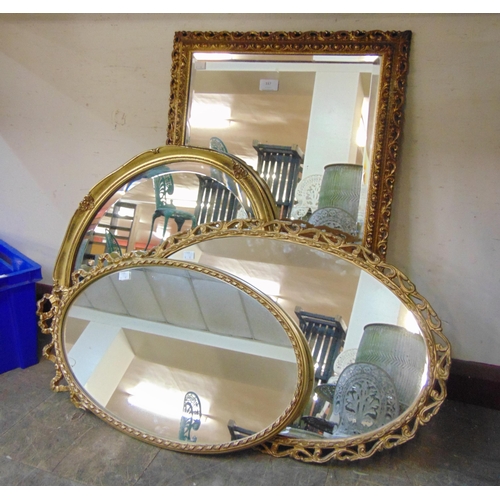 337 - Four gilt framed mirrors