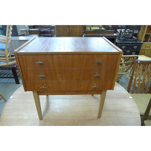 45 - A teak sewing box