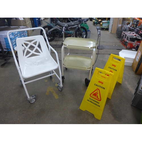 2350 - Mobility aids: tray, seat and wet room signs