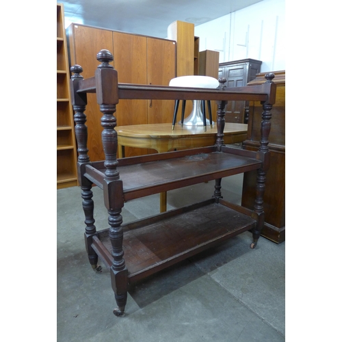 208 - A Victorian mahogany three tier dumb waiter