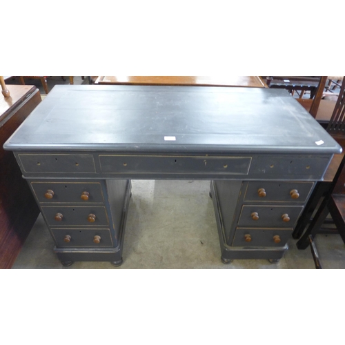 228 - A Victorian painted pedestal desk