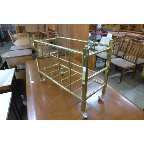 168 - An Italian brass magazine rack