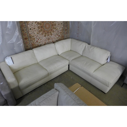 1505 - Natuzzi Two Piece Sectional Cream Leather Sofa (model:- Z348-216&201), original RRP £1916.66 + VAT -... 