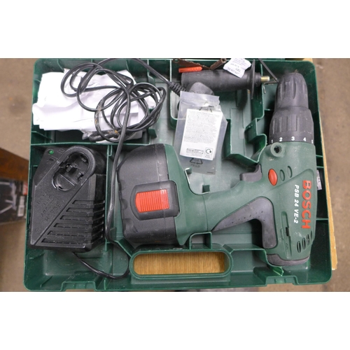 2035 - Bosch jigsaw (PST850PE), Bosch drill (PSB24VE-2) drill with battery & charger