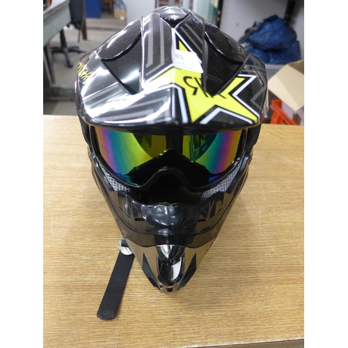 2081 - Rockstar Extreme bike helmet with goggles