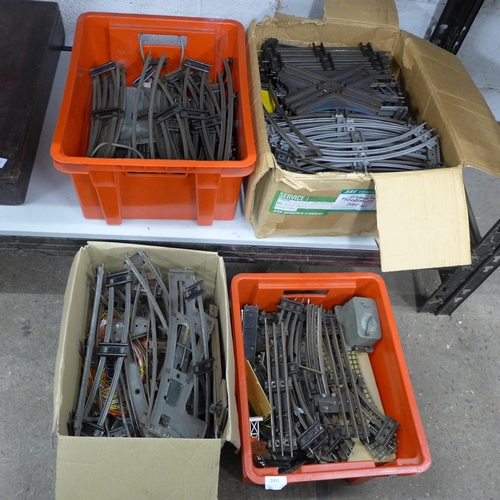 2093 - 4 Boxes of train track & some Hornby trains