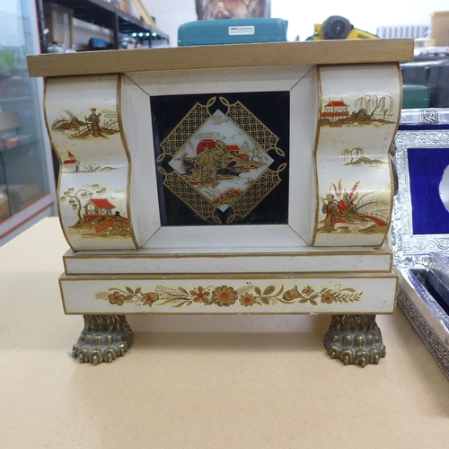 2141 - Silver jewellery box and a decorative box