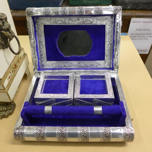 2141 - Silver jewellery box and a decorative box