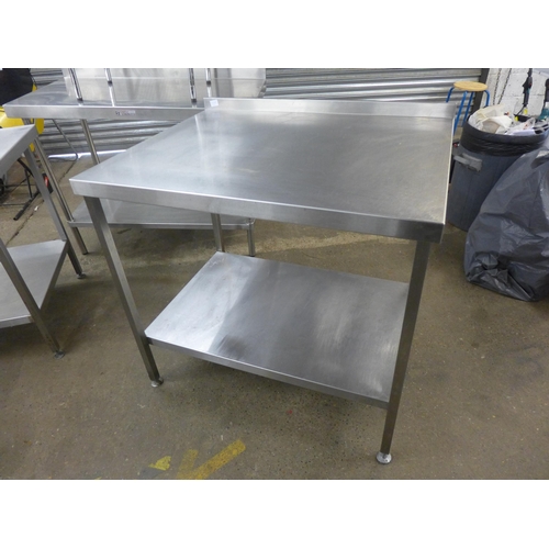 2274 - 3 Catering tables, racking & industrial tin opener