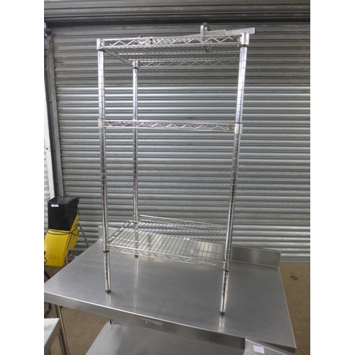 2274 - 3 Catering tables, racking & industrial tin opener