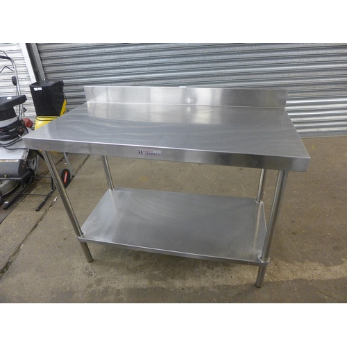 2274 - 3 Catering tables, racking & industrial tin opener