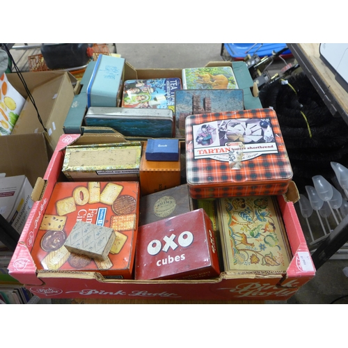 2378 - 2 Boxes of vintage tins