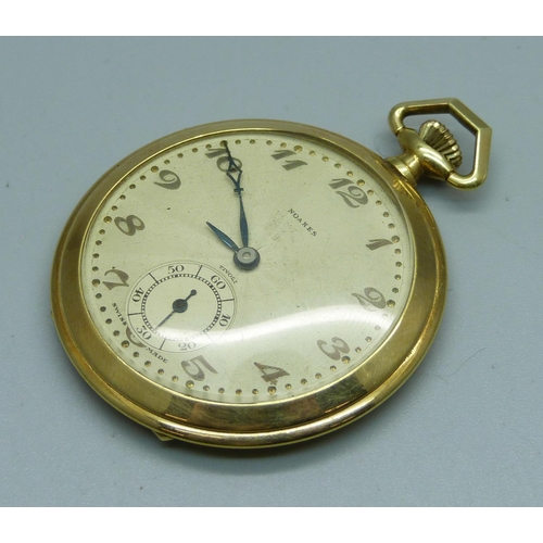 1024 - A gold filled Swiss made dress pocket watch by Noakes, 10 year case