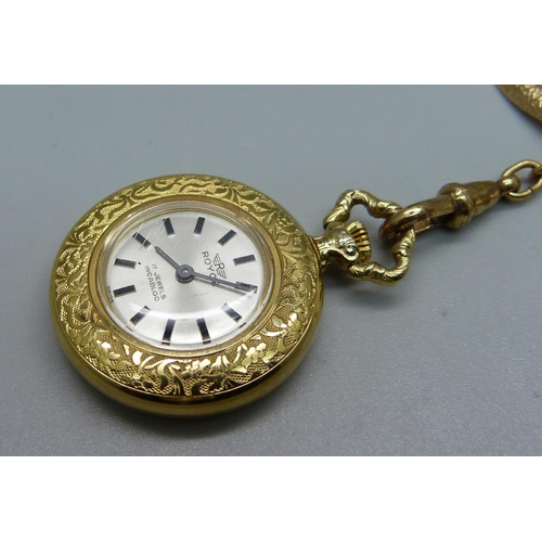 1033 - A Royce mechanical fob watch/brooch