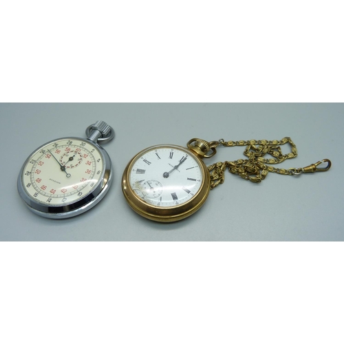 1037 - An Ingersoll pocket watch and a stopwatch