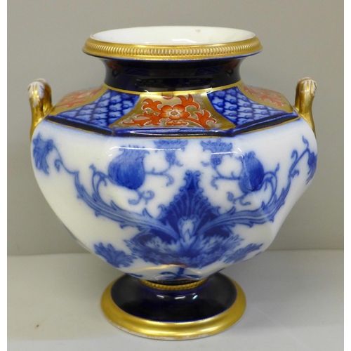 622 - An early Moorcroft Macintyre Aurelian ware pedestal vase, decorated with Art Nouveau cornflowers and... 