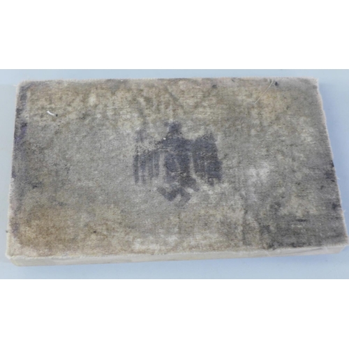 624 - A German WWII marble ashtray with Third Reich stamp on reverse, 12.5cm x 7.5cm