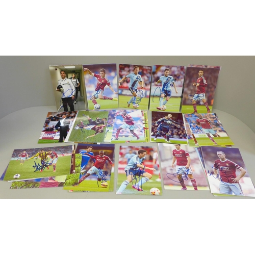 653 - Seventy-one signed photographs of West Ham United footballers, including Mark Noble (x2)