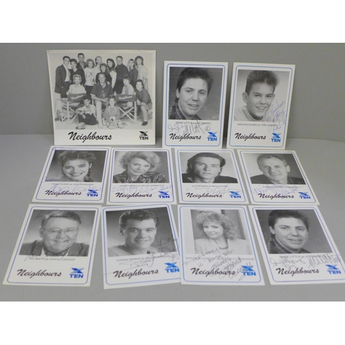 660 - Twenty-five original 1989 Neighbours cast cards, eighteen are signed with letter of provenance