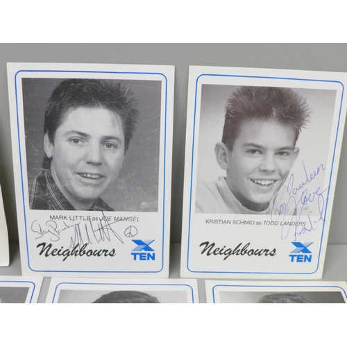 660 - Twenty-five original 1989 Neighbours cast cards, eighteen are signed with letter of provenance