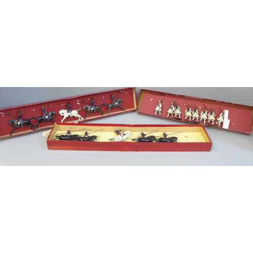 677 - Three Britains soldier figure sets; 10th Duke of Cambridge's Own Bengal Lancers, The Evzones and Bri... 