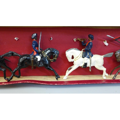 677 - Three Britains soldier figure sets; 10th Duke of Cambridge's Own Bengal Lancers, The Evzones and Bri... 