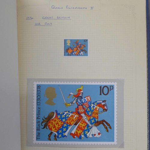 684 - The Favourite Philatelic album, GB stamps, 1970-1977, eight years, complete mint sets