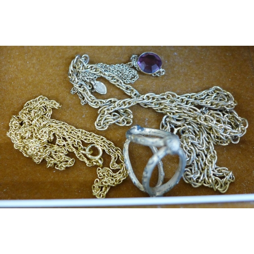 693 - A box of costume jewellery with gold tone jewellery