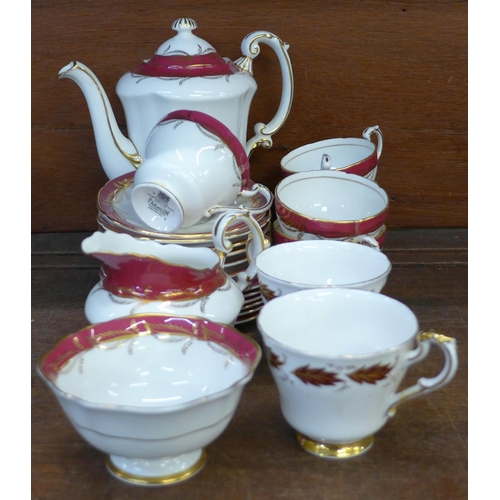 695 - A Paragon six setting part tea set (mis-matched cups)