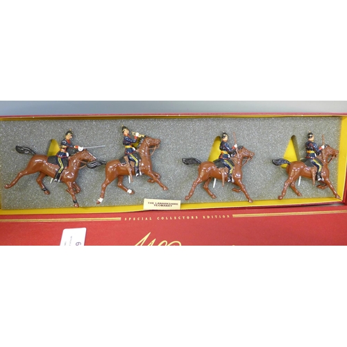 696 - Two Britains soldiers figure sets, The Lancashire Yeomanry and Durham Light Infantry, boxed