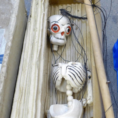 704 - Three Pelham puppets; Skeleton, Big Ears and Gypsy