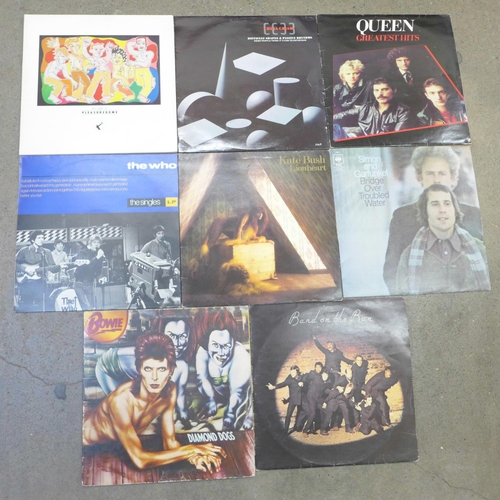 712 - LP records, 1970s onwards, David Bowie, Kate Bush, etc.