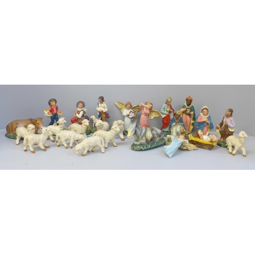 718 - Italian made Nativity scene figures, circa 1950