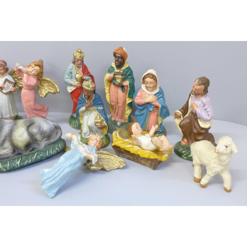 718 - Italian made Nativity scene figures, circa 1950